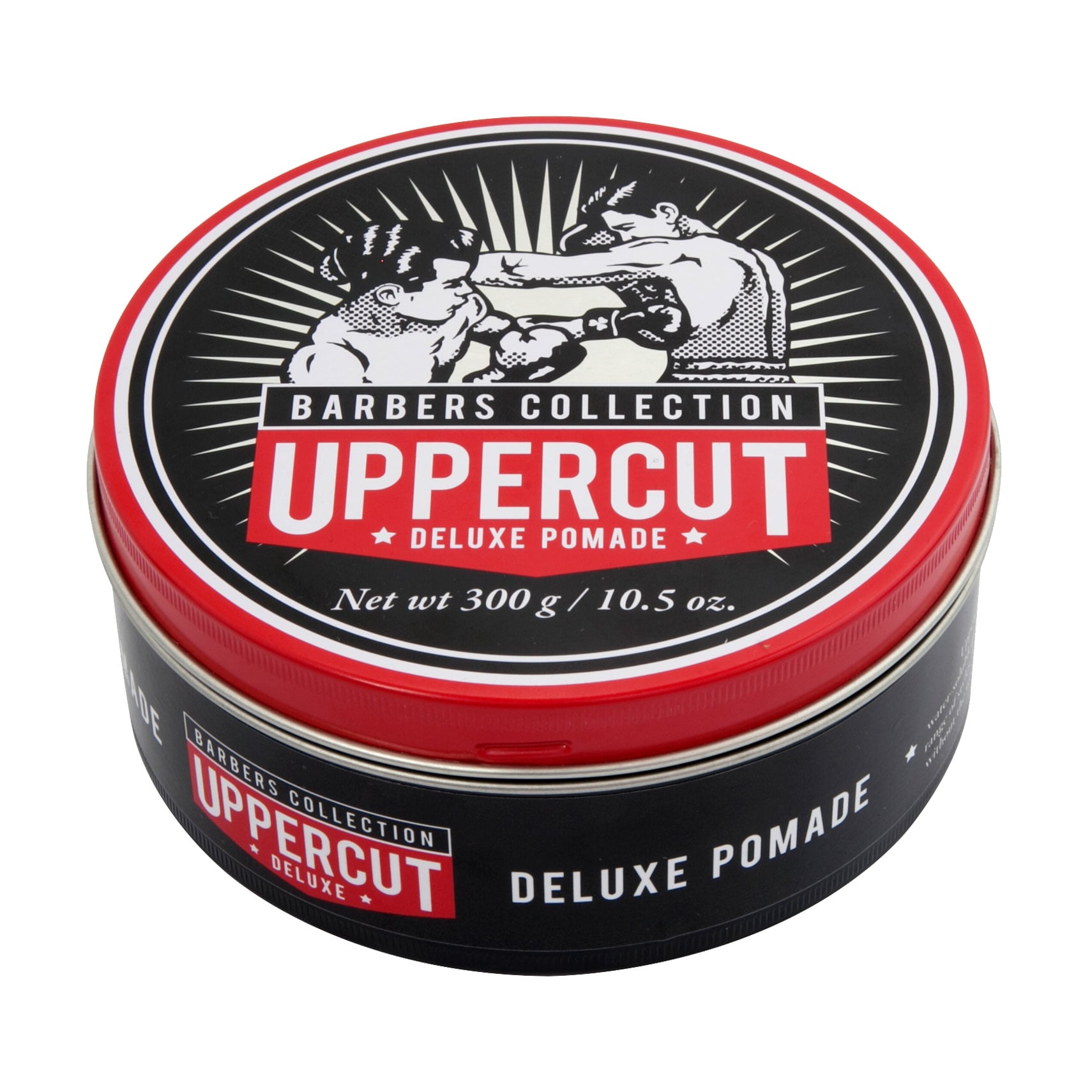 Чоловіча помада для укладання волосся Uppercut Deluxe Pomade Barber Tin сильної фіксації, 300 г